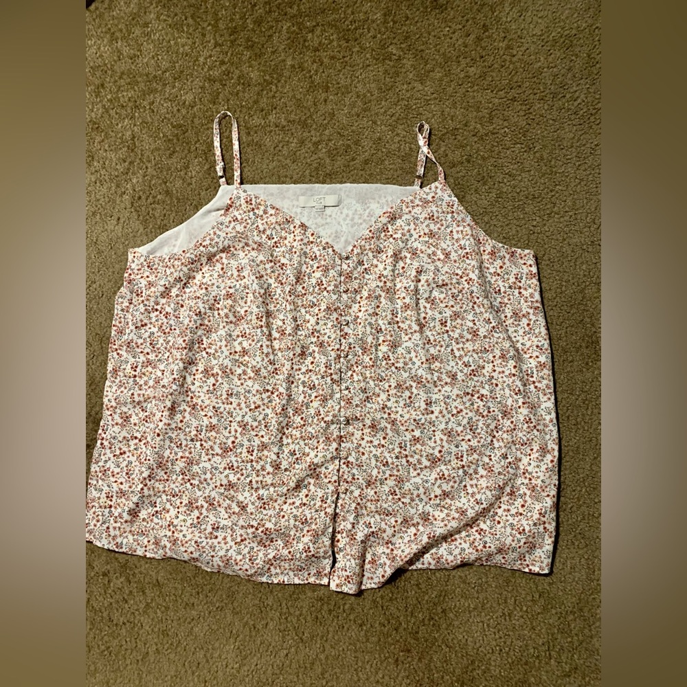 Loft floral cami button-down blouse